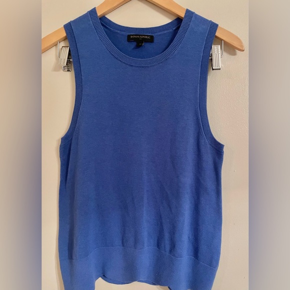 Banana Republic Royal Blue Scalloped Hem Sweater Vest Size S - Picture 1 of 8